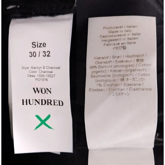 Won Hundred Marilyn B Jeans Size 30/32 US 8 Womens Gray $180 - Picture 13 of 16